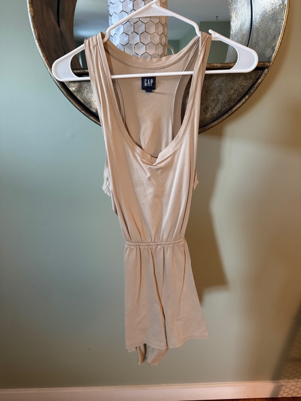 GAP Tank-Style Romper in Light Beige